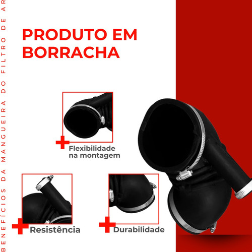 Mangueira Filtro Ar S10 2.8 2006 A 2011 Com Abraçadeira
