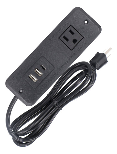 Barra De Alimentación Empotrada, 1 Enchufe, 2 Usb, 20 W, Mon