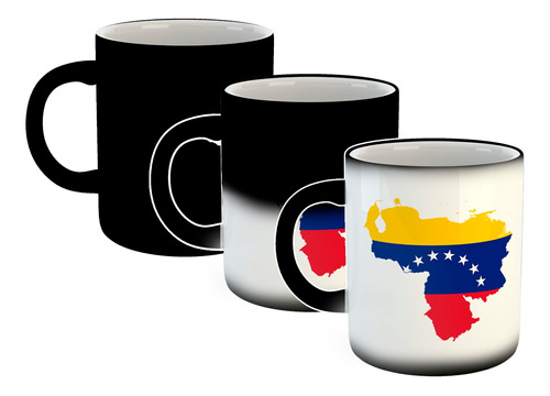 Taza Magica Mapa De Venezuela Amarillo Azul Y Rojo