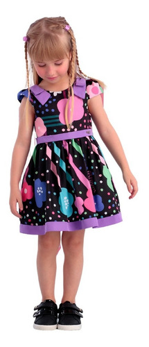 Vestido Infantil Poás Coloridas Mon Sucré Bloom 22232 B.e.