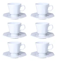 Comprar Kit 6 Xícaras Chá C\ Pires Prisma Porcelana Schmidt 2a Linha