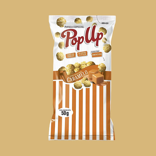 Pipoca Doce Caramelo Sem Lactose Sem GlĂșten - Popup 50g
