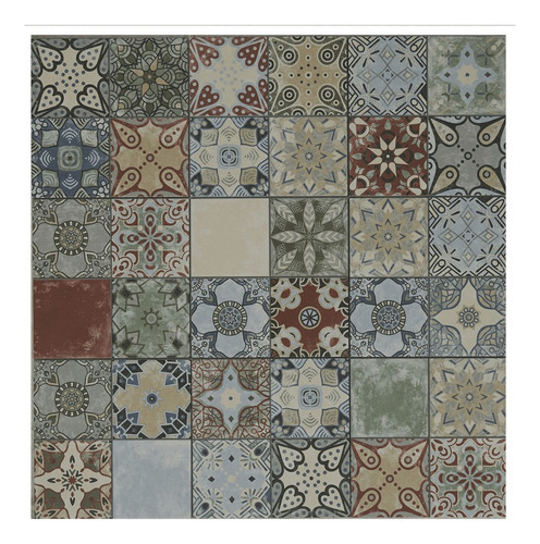 Porcelanato Xerea Mix Colors Multicolor Mate  25x25 Cm