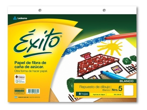 Imagen 1 de 6 de Repuestos Exito 8 Hojas Canson Dibujo X25 Unidades Tamaño N5