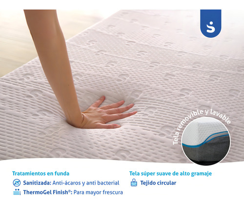 Colchón Matrimonial Sensei | Memory Foam | Funda Removible | Master