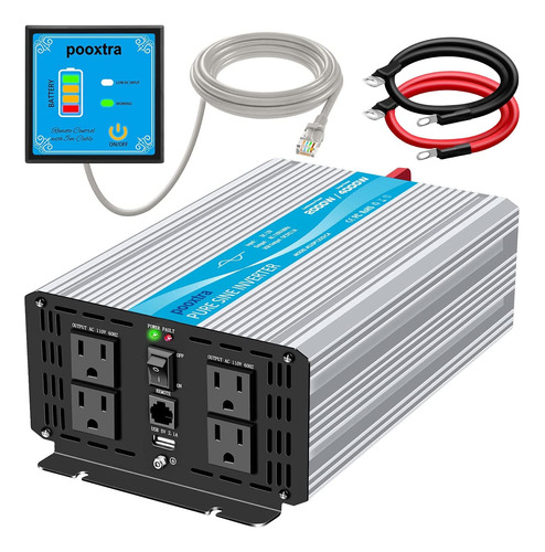 Pooxtra 2000 Watt Pure Sine Wave Inverter 12v Dc A 110v Ac P