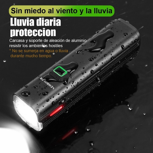 1000 Lúmenes Ipx5 Luz Bicicleta 4800mah Con Banco Energía