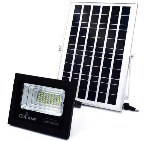 Reflector Led 50w Panel Solar Luz Blanca Control Remoto