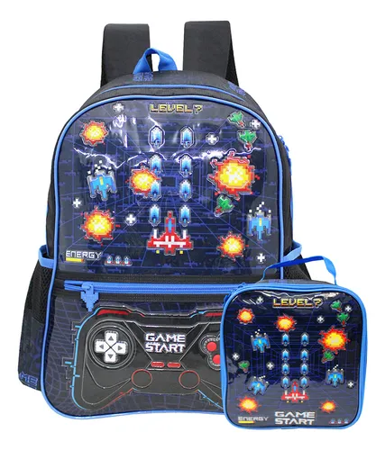 comprar Mochila Vídeo Game Start Alças + Lancheira Térmica Clio