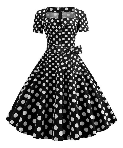 Vestido Mujer A Line Flare Vestido Vintage Bowknot Prom Sw 2