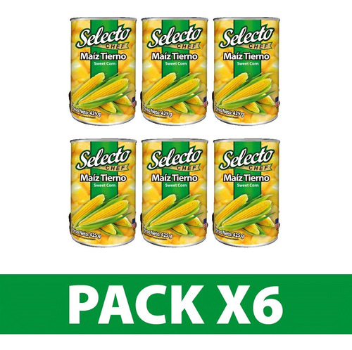 Pack X 6 Und Maiz Dulce Enlatado Sele - Kg a $7983