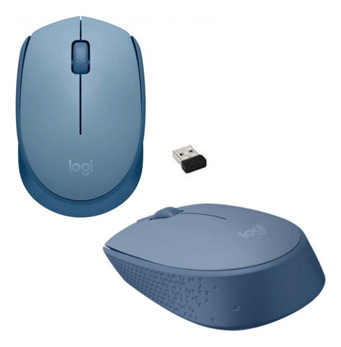 Mouse Inalámbrico Logitech M170 Blue Grey Windows Mac Linux