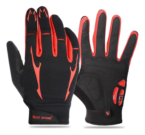 Guantes De Bicicleta De Montaña Con Dedos Completos, Pantall