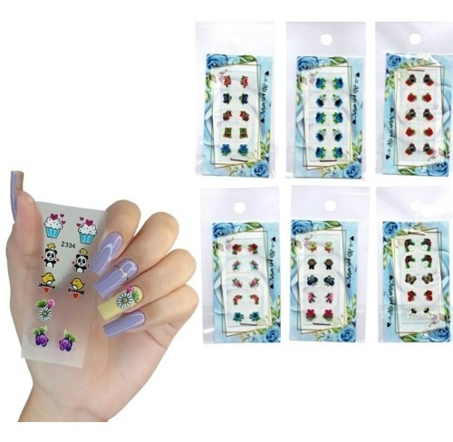 50 Cartelas De Adesivos De Unhas 3d Atacado Decoração Nails