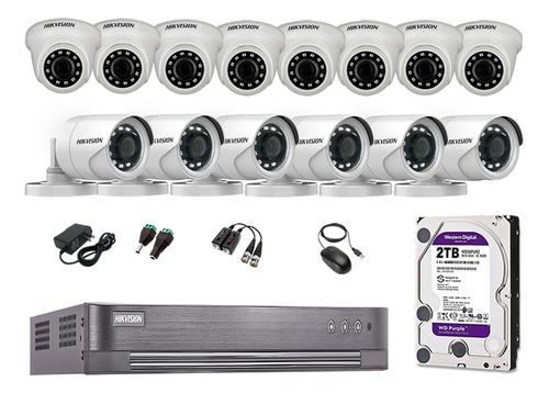 Kit 14 Camaras De Seguridad Hd 720p Hikvision Disco 2tb P2p