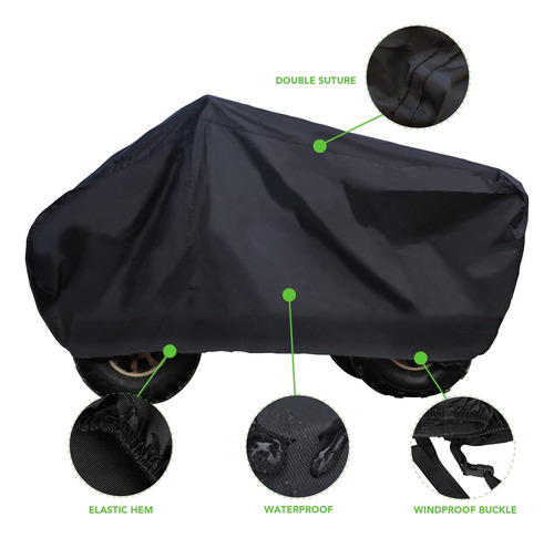 Xyzctem Waterproof Atv Cover, Heavy Duty Black Protects 4 Gm