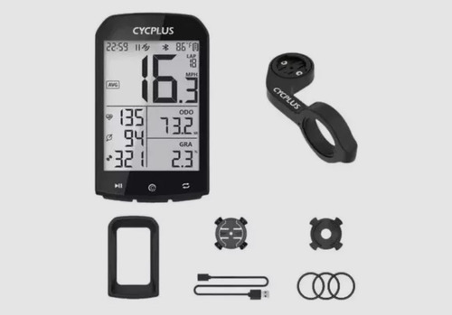 Ciclocomputador Gps Cycplus M1 Color Negro + Soporte Y Funda