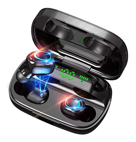 Manos Libres Bluetooth Tws S11 Estuche Carga 2200 Mah Negro