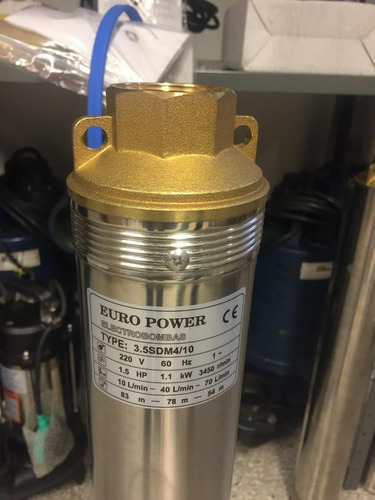 Bomba Sumergible Pozo Profundo Europower 1,5 Hp 220 Monof. 3