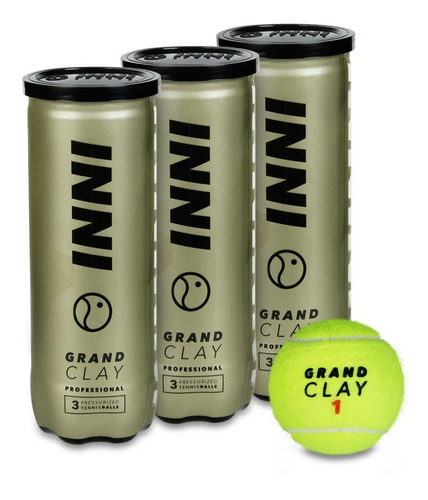 Imagem 1 de 1 de Tubos De Bolas De Tênis Inni Grand Clay - Pack Com 3 Tubos