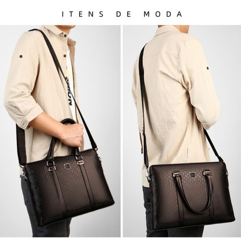 Hombre Alta Capacidad Bolso De Moda Leather Bolsa Tote