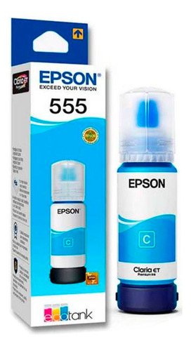 Tinta Epson T555 (t555220-al)  Cyan L8160 / L8180 Original