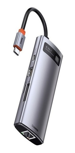 HUB TIPO C BASEUS 8 EN 1 (USB-C PD 100W / HDMI 4K / USB 3.0 X3 / RJ45 /SD / MICROSD)