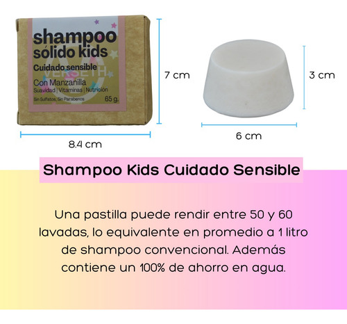 hampoo ólido Para Niños Cuidado ensible Con Manzanilla