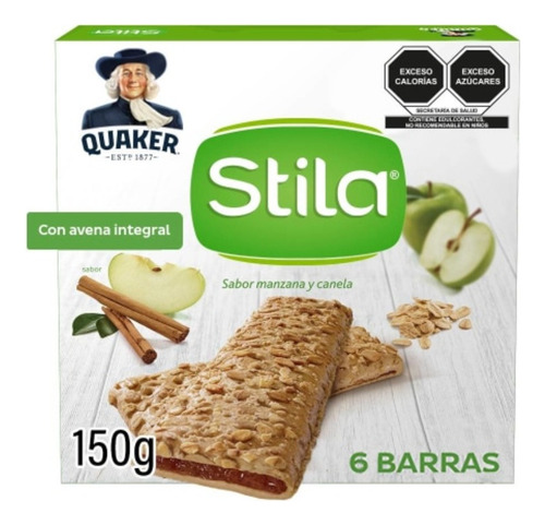 3 Pzas Barras De Cereal Quaker Stila Sabor Manzana Canela 6