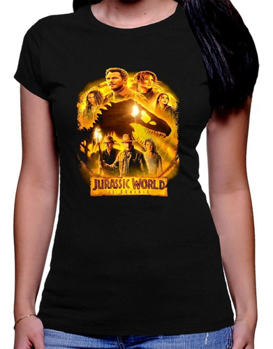 Camiseta Estampada Premium Dama Jurassic World Dominion