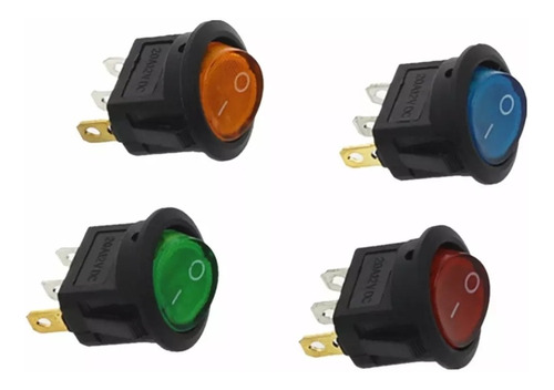 4 Pcs 12 V Led Iluminada Interruptor De Balancim On Off