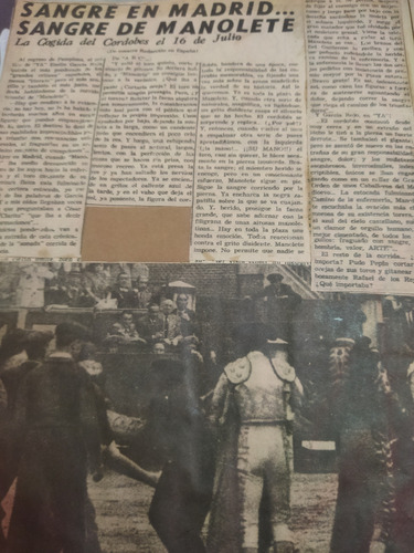 Colección De Periódicos Manolete Toros Taurino Tauromaquia (Usado)