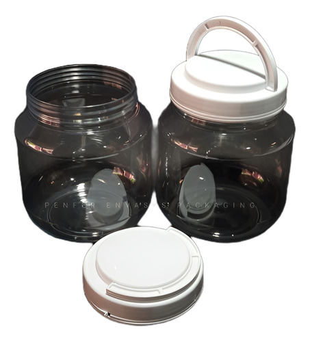 Pote Mulituso 2000ml Tapa Blanca Precintada Con Asa.pack X5u