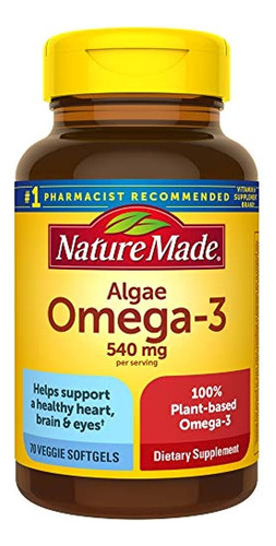 Nature Made Algae 540 Mg Suplemento De Omega 3, 70 Cápsulas 