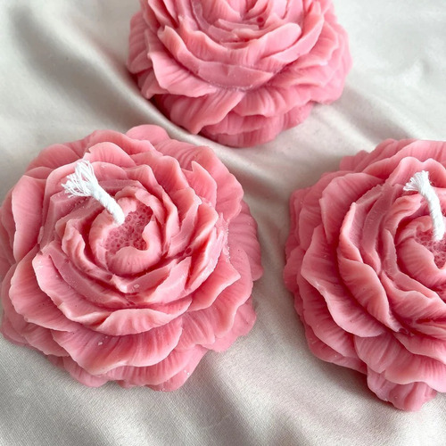 10 Velas Aromáticas Peonias Decoración Del Hogar Olor A Coco Rosa