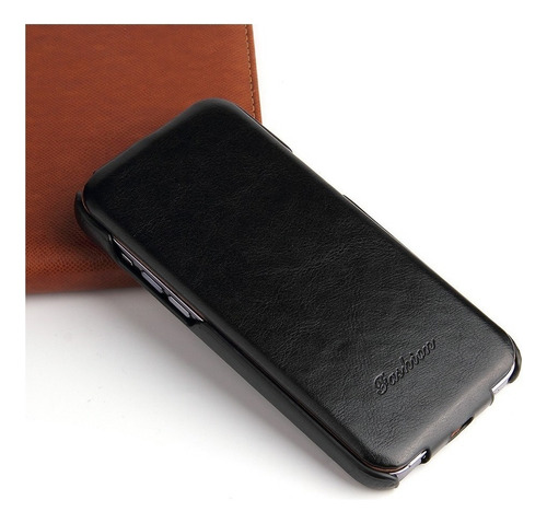 Capa De Couro Com Abertura Superior E Inferior Para iPhone