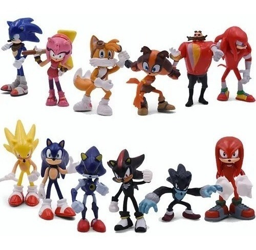 Juguete De Figura De Acción Sonic El Erizo De 12 Piezas