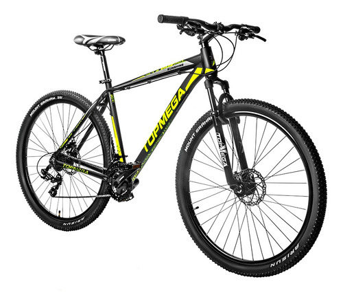 Imagen 2 de 2 de Mountain bike TopMega Sunshine R29 M 21v frenos de disco mecánico cambios Shimano Tourney TY300 color negro