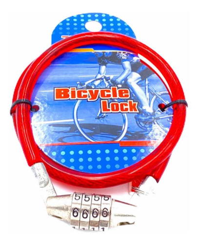 Candado Linga Bicicleta Moto Acero Cubierto Goma 68cm