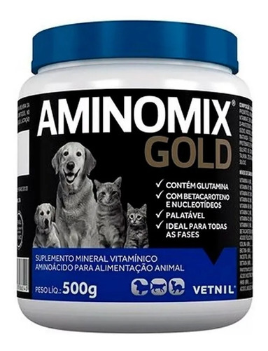 Imagem 1 de 1 de Aminomix Gold 500g Suplemento Para Cães E Gatos - Vetnil