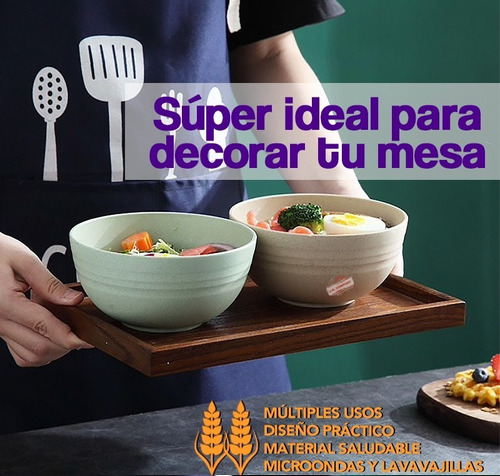 Imagen 4 de 9 de Tazon Para Cereal Ecologico Fibra De Trigo Mx-023