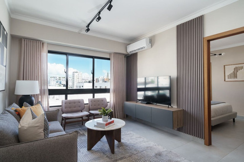 Apartamento En Alquiler En Evaristo Morales, Santo Domingo, 61m2, 1 Hab. 1 Parqueo, Excelente Ubicacion, Seguridad, Zona Tranquila Y Con Todas Las Comodidades Que Ofrece, Un Paraíso Para Vivir.