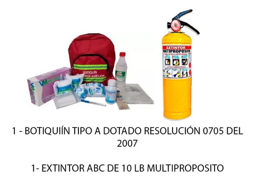 Botiquín Morral Tipo A Decreto 0705 + Abc 10 Lb