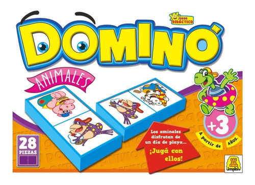 Domino Animales Juego Didactico  Fichas Plasticas Implas