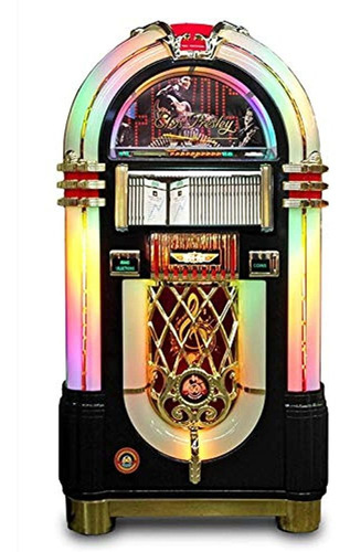 Rockola Bubbler Cd Elvis Jukebox En Negro Con Bluetooth §