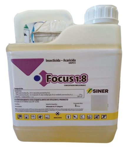 Insecticida Acaricida Abamectina 1,8 Focus X 5 Lt V