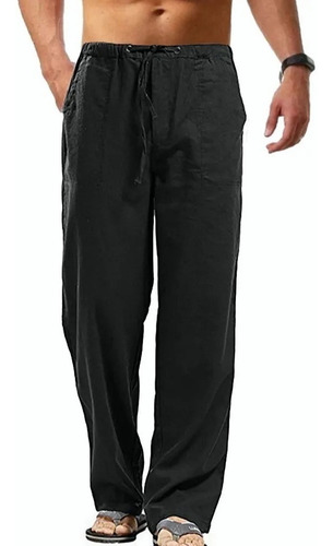 Pantalón De Algodón Y Lino Para Hombre, Playa, Yoga