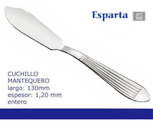 12 Cuchillo Mantequero Acero Inoxidable Resto-hogar