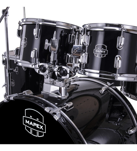 Set Bateria Mapex Comet Black + Asiento + Platillos