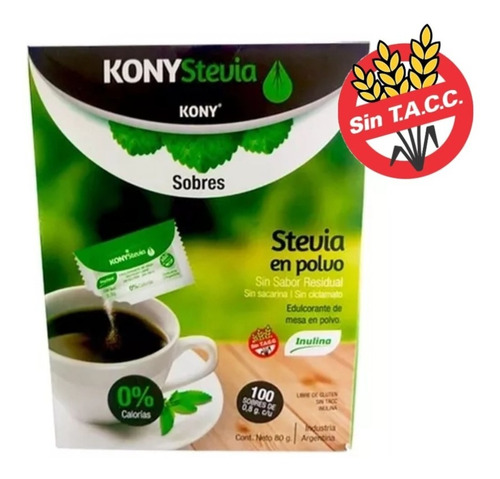 Stevia En Polvo (sin Tacc) 100 Sobres De 0.8 Gr - Kony